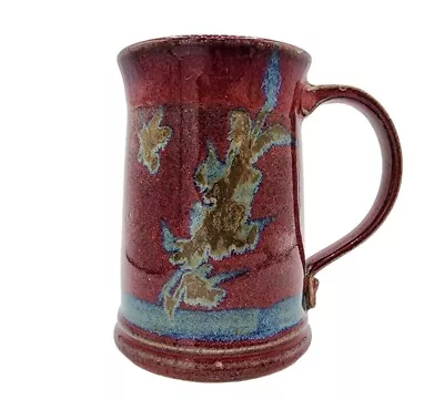 Buy Vintage 1989 Studio Art Pottery Coffee Mug Cup Signed PK Or PC Artisan Red Glaze • 18.97£