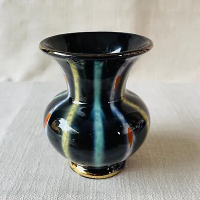Buy Vtg West German  Vase Jesba Black  Waisted Drip Glossy • 19.27£