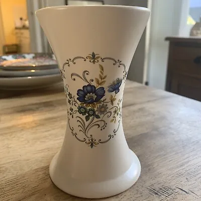 Buy Purbeck Pottery Vase Blue Flower Design  Poole England 5.5 Inches • 14.99£
