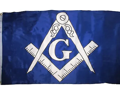 Buy 3x5 Blue And White Masonic Lodge Mason Flag 3'x5' Banner Grommets • 8.42£