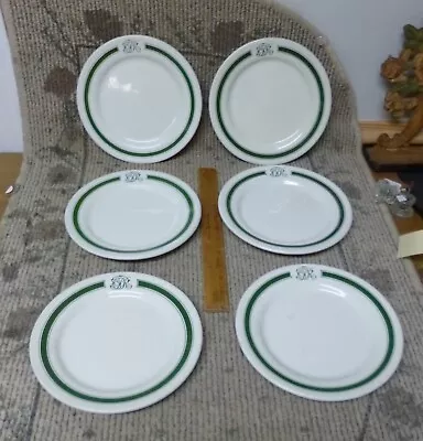 Buy Grindley Canadian Pacific Railway 8  Lunch/Dessert Plates Green Banded Pattern • 19.24£