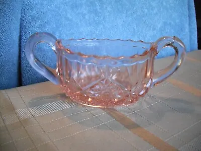 Buy Vintage Pink Depression Glass Double Handle Sugar Bowl • 19.17£