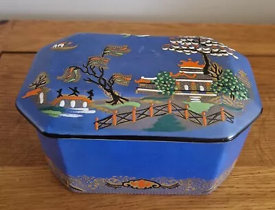 Buy Vintage John Tams Ware Oriental Willow Pattern Handpainted Trinket Box • 15£