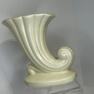 Buy Vintage Shawnee USA Pottery Ivory 'Horn Of Plenty' Cornucopia Planter Vase *READ • 16.99£