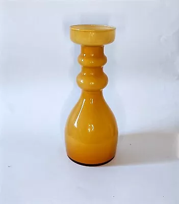 Buy Vintage Cased Glass Amber Vase Snandubavian Stale MCM  • 28£