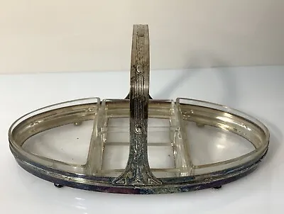 Buy Vintage Art Nouveau Silver Plated & Glass Hors D'oeuvres Serving Dish WMF Style • 22.50£