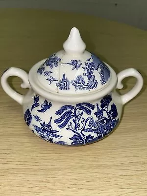 Buy Vintage Old Willow English Ironstone Tableware Ltd Blue Ceramic Sugar Bowl • 5.99£