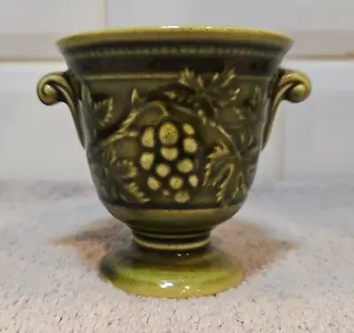 Buy Vintage Holkham Pottery Posy Vase Urn Cup Green Grape Design 3 /7.5cm Tall • 7.49£