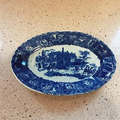 Buy Vintage Victoria Ware Ironstone 11  Oval Platter Tray Flow Blue • 23.98£