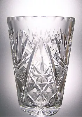 Buy Quality Vintage Heavy Lead Crystal Deep Cut Glass Vase - 18 Cm, 1.5 Kg • 15£