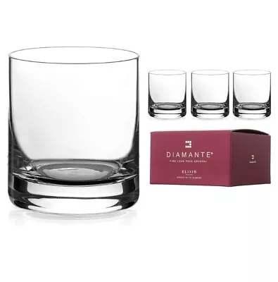 Buy 4x DIAMANTE Whisky Glasses Crystal Short Drink Tumblers Auris Collection • 22.99£