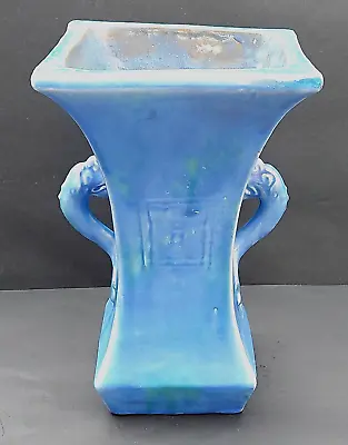 Buy Vintage CH Brannam Ltd, Barnstaple Blue Glazed Pottery, Twin Handled Vase C1920 • 30£