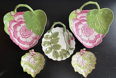 Buy 5 Tory Burch Majolica Style Hand Painted Leaf Plates Dishes Mint  • 199.83£