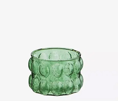 Buy Green Coloured Glass Candle Holder, Bubble Votive Small Tea Light Holder • 8£