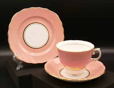 Buy Pink Trio Colclough Harlequin Footed Made In England Bone China • 9.99£