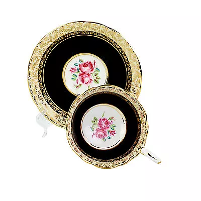 Buy Royal Stafford, Cabinet Cup And Saucer, Black Rose • 22£