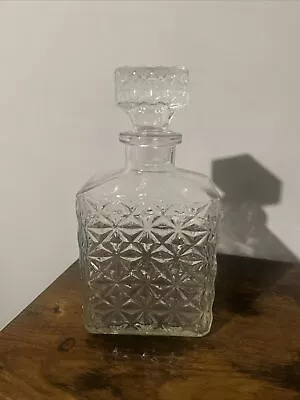 Buy Vintage Glass Decanter With Stopper Storage Alcohol Whiskey Scotch Gin Rum • 15£