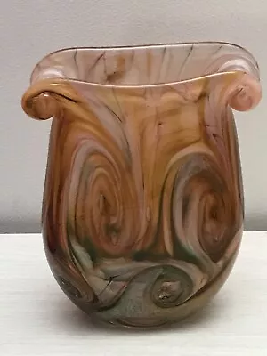 Buy Vintage Maltese Gozo Glass Signed Art Glass Vase. • 16£