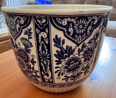 Buy Antique Delft-Petrus Regout & Cie-Maastricht-Mod 16 Blue Earthenware Pot Cover • 20£