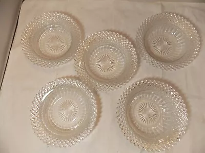 Buy Miss America Pattern Anchor Hocking Crystal Cereal  Bowls 6 1/4  Lot Of 5 • 22.77£