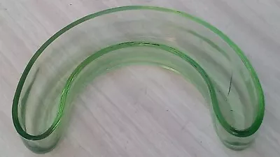 Buy Vintage Bagley Green Glass Medium Sized Semi Half Circle Flower Posy Trough • 11£