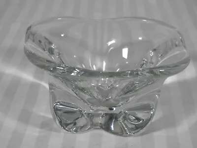 Buy Vintage Orrefors Art Crystal Glass Bowl, 4 Lobed. Sweden. UV Light Reactive. • 19£