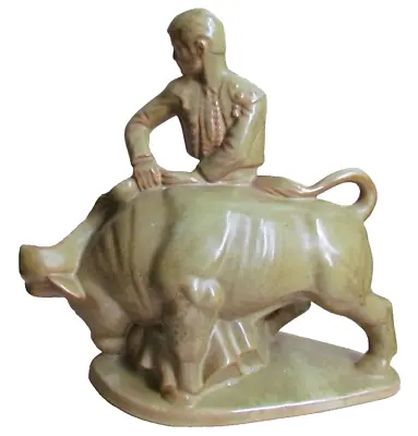 Buy FULHAM POTTERY ERIC GRIFFITHS BULLFIGHTER / MATADOR WITH BULL (Ref10028) • 185£