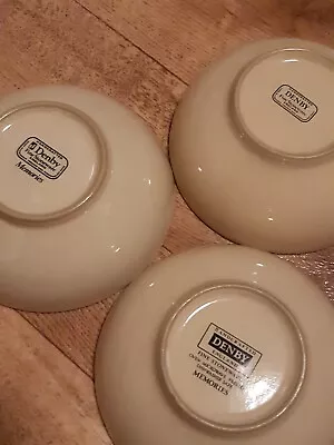 Buy DENBY Cereal Bowls Fine Handcrafted MEMORIES Stoneware Breakfast Vintage 80s X 3 • 14.95£