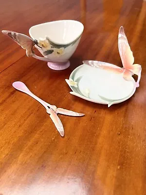Buy Franz Porcelain Butterfly Cup And Saucer (+broken Spoon)- XP1693- • 100£