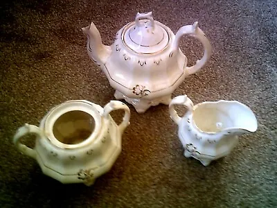 Buy Antique Stafford Teapot, Sugar Bowl & Milk Jug  Georgian Cc 1830 • 39£