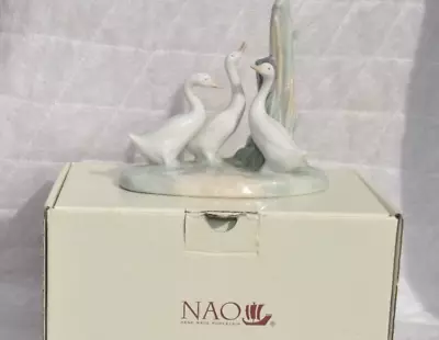 Buy NAO By Lladro Group THREE GEESE DUCKS IN REEDS Retired Made In Spain • 22.99£