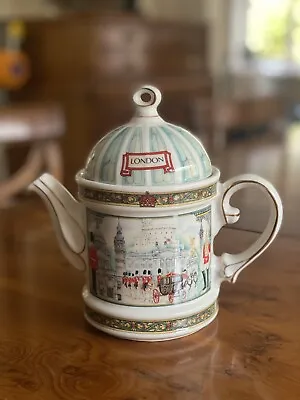 Buy Vintage James Sadler Porcelain Tea Pot Horseguards Made In England London Queen • 24.95£