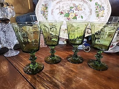 Buy Antique Green Drinking Glass By BRYCE Water Wine  Goblet • 11.38£