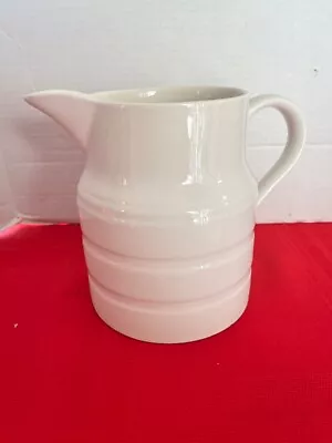 Buy Vintage Lord Nelson Pottery England Pitcher Creamer Jug 8-74 White Ringed 4¾ In. • 13.99£