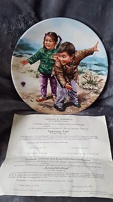 Buy Vintage Chinese Children's Games Collectors Plate 'Spinning Tops' & Certificate • 12£