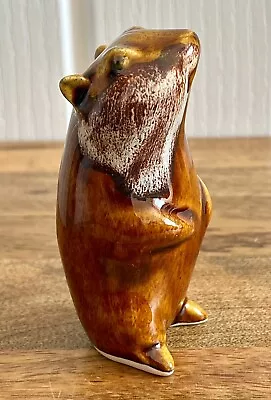 Buy Vintage Wellow Pottery Brown Drip Glaze Pottery Chipmunk Beaver Gopher 3.5” • 10£