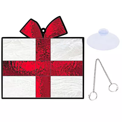 Buy Christmas Stained Glass Suncatcher Gift Box Window Ornament Wall Hanger- • 9.28£