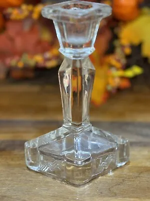 Buy Vintage Clear Glass Moulded Candlestick • 3.99£