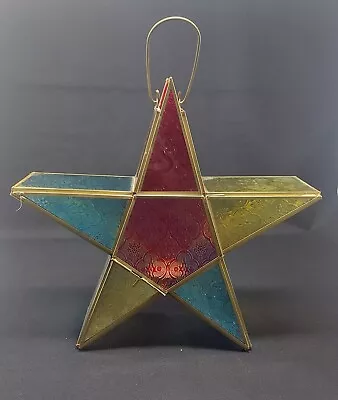 Buy Large 12  Moroccan Stained Glass Hanging Star Shaped Tealight Holder • 18.95£
