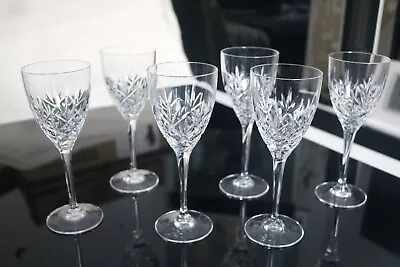 Buy 6 X Royal DOULTON Cut Crystal Small Wine/Champagne Glasses Unsigned • 36£