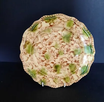 Buy Staffordshire  Creamware Plate Black Mottled Green Patches C1770 • 185£