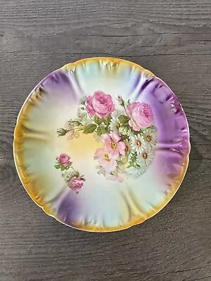 Buy Franz Anton Mehlem Bonn Floral Plate 9 Inches. Very Colourful Plate. • 1.99£