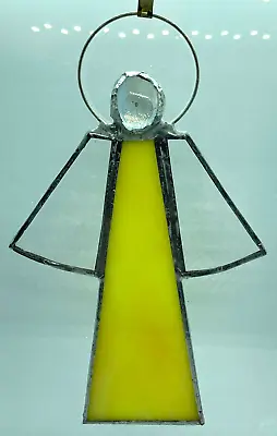 Buy F034 Stained Glass Suncatcher Hanging Angel Christmas 15cm Yellow Clear • 8£