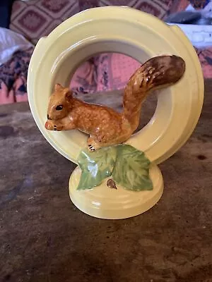 Buy Burleigh Ware Art Deco Round Posy Vase With Squirrel Detail, Vintage, Used • 24.99£