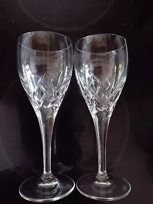 Buy Pair Of Edinburgh Crystal Wine Glasses 6 F L Oz  18 Cm (7 1/8 ) Tall - Signed • 20£