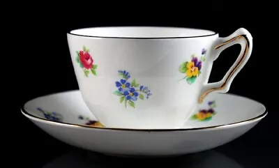 Buy Crown Staffordshire English Fine Bone China #A15728 ROSE PANSY Cup Saucer • 6.71£