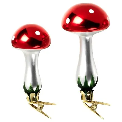 Buy IKEA New Vinterfint Christmas Glass Ornaments Mushroom Clip On Set 2 605.577.36 • 17.29£