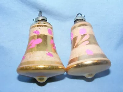 Buy Vintage Christmas Tree Glass Bells Baubles Decorations With Clangers Ringers • 24£