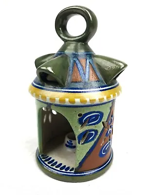 Buy Gouda Pottery Lantern / Vase / Art Deco / Green / Blue / Orange / Rare  • 145£