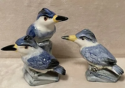 Buy 💕2 Beautiful Stangl Pottery Double Kingfisher Bird Figurines 3406 & 3406D • 76£